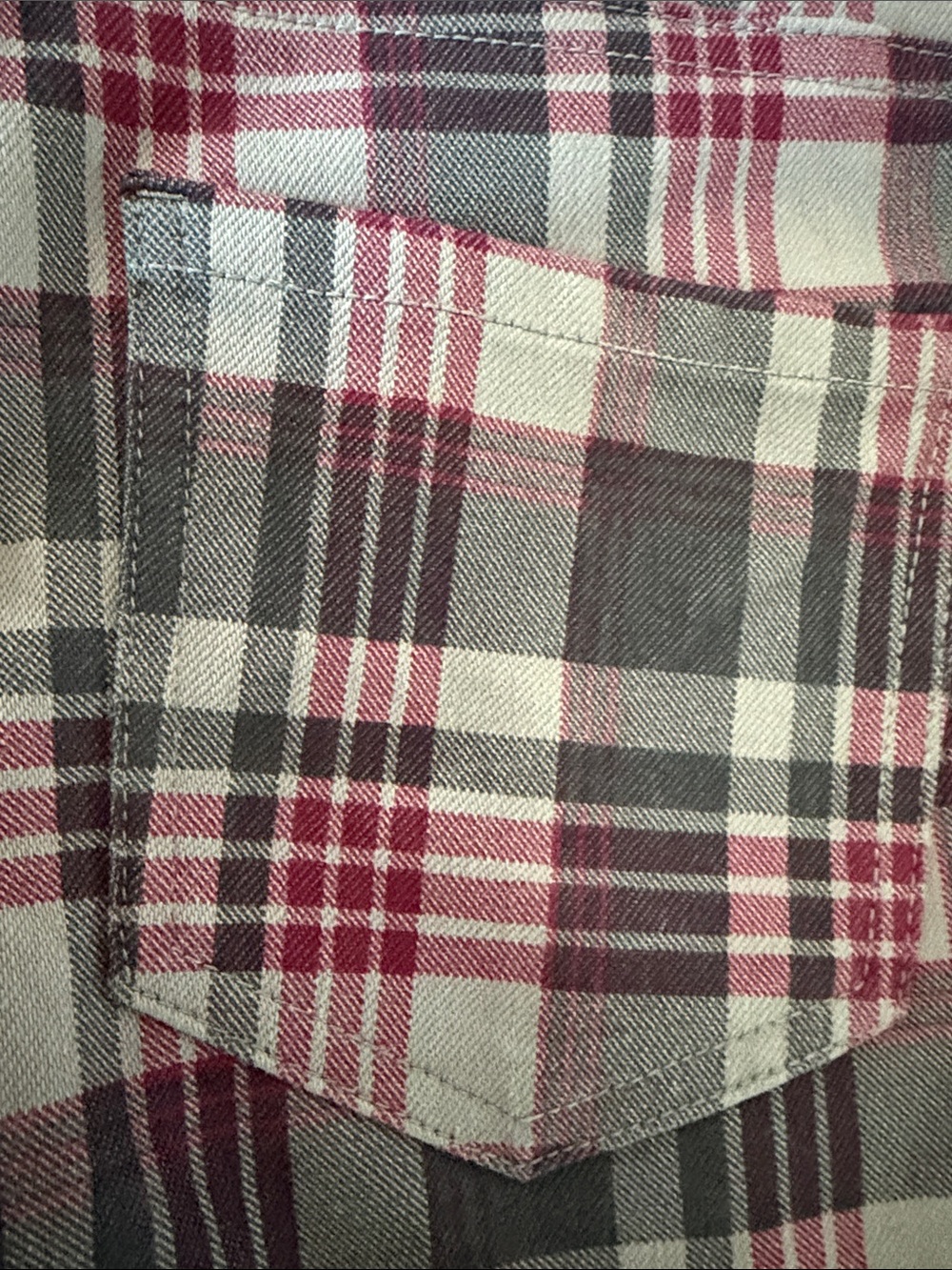 Faded Glory Gray and Burgundy Plaid Jeggings - Picture 3 of 7